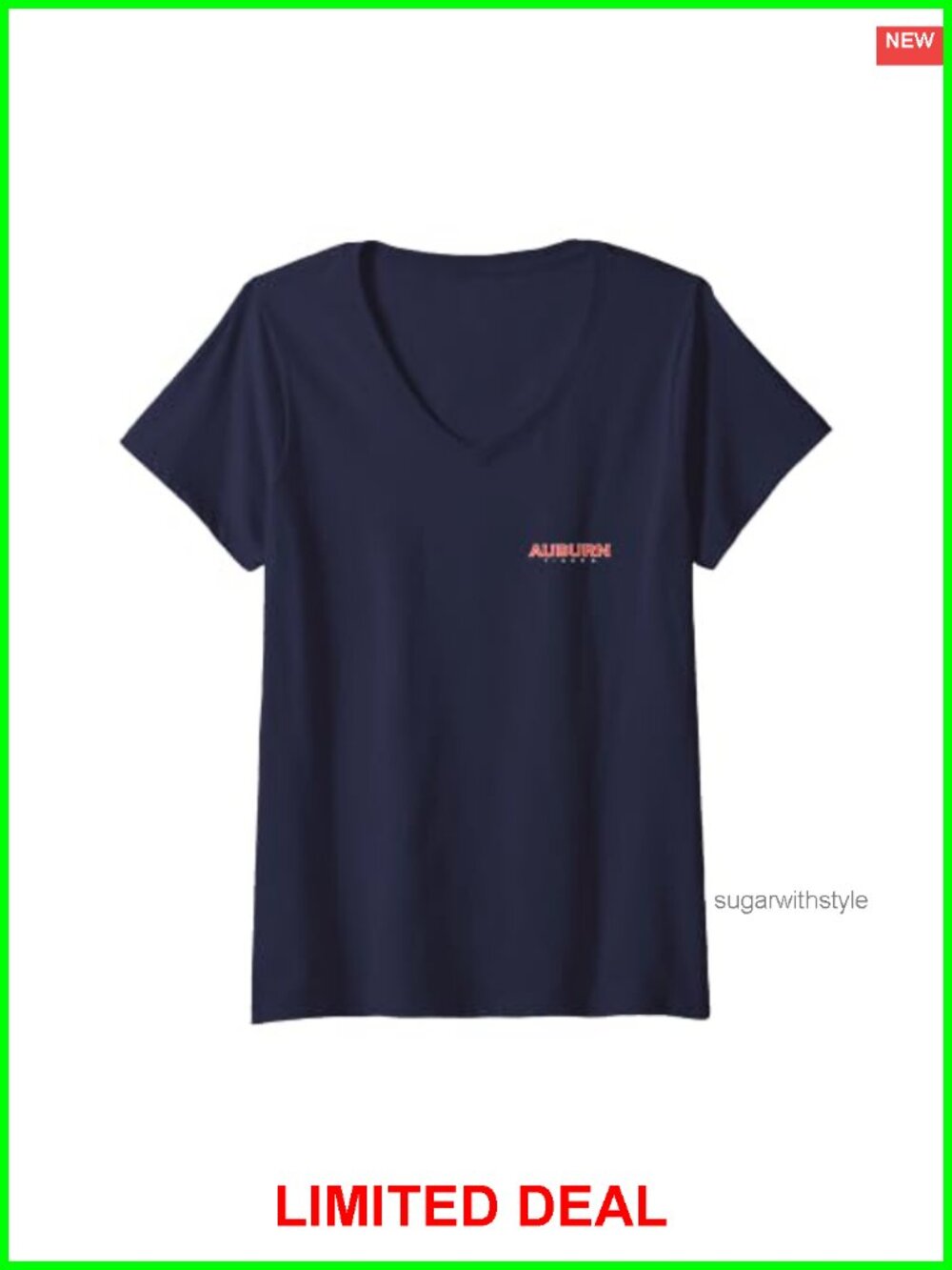 Auburn Tigers Mascot V-Neck T-Shirt Officially Licensed Game Day Tee